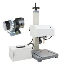 7" Screen Pneumatic Dot Peen Metal Print Marking Machine 110V w/Rotary Att
