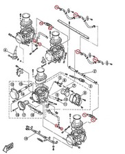 YAMAHA YZF 600 R Thundercat 96-02 Carb Fuel Breather Heater T Piece O RING KIT
