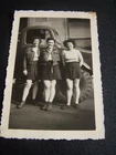 WW2 Military 3 Women Outside Truck Vintage Photo