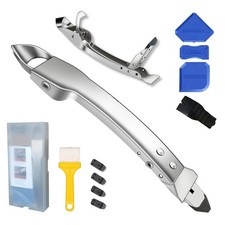Silicone Caulking Tools Kit Stainless Steel Grout Removal Tool,4 in 1 Tile Ca...