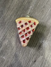 Vtg 2001 Merck Old World Christmas OWC Cherry Pie Slice Glass Blown 3” Ornament