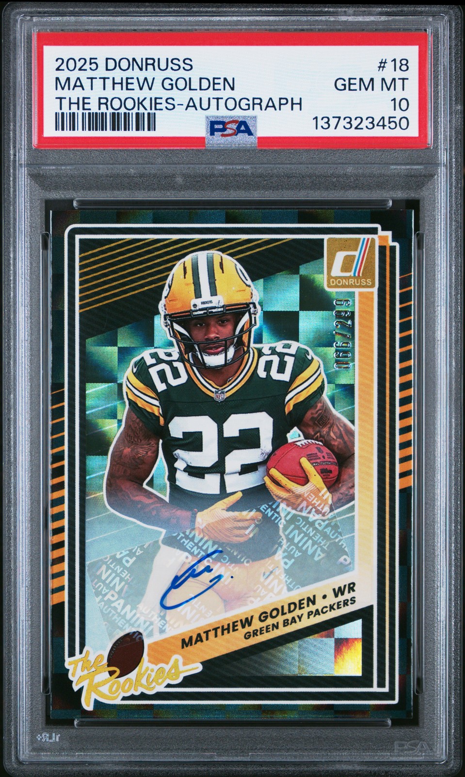 Matthew Golden Panini Donruss the Rookies #18 Autograph