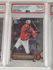 JACKSON HOLLIDAY 2022 Bowman Chrome DRAFT #BDC 168 RC Rookie PSA 8 Orioles !