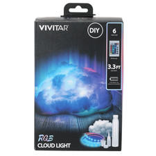 Vivitar RGB Nube Luz 3.3ft LED RGB Tira de Luz Multicolor Control Remoto 7 Piezas Set™