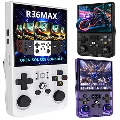 MARKENLOS R36 Max Retro Handheld Spielkonsole 4" IPS LinnuxSystem 64GB 18000+ Games