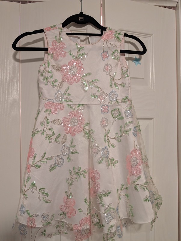 Rare Editions Little Girls Beaded Sequin Social Dress Gently Used Size 6