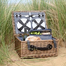 Picnic Basket with Picnicware Essentials For 4 people 8L bag Sporks Plates Cups