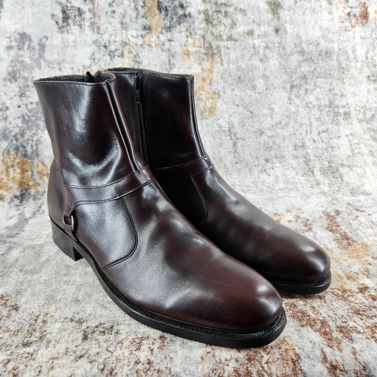 Red Solid Zip Boots for Men for sale | eBay display picture 2