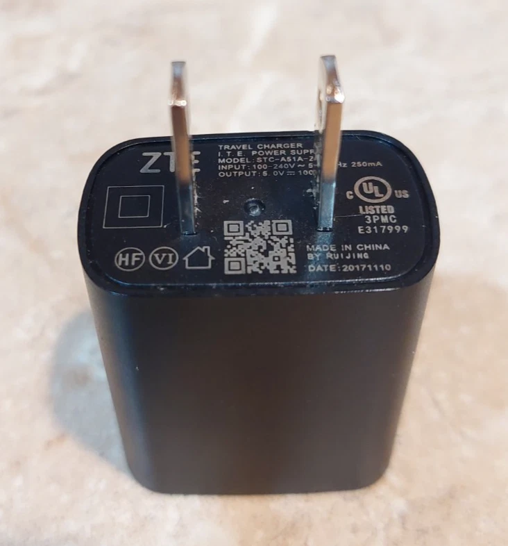 Original OEM ZTE STC-A51A-Z USB 5.0V 1000mA Travel Power Adapter Phone Charger - Image 2 of 2