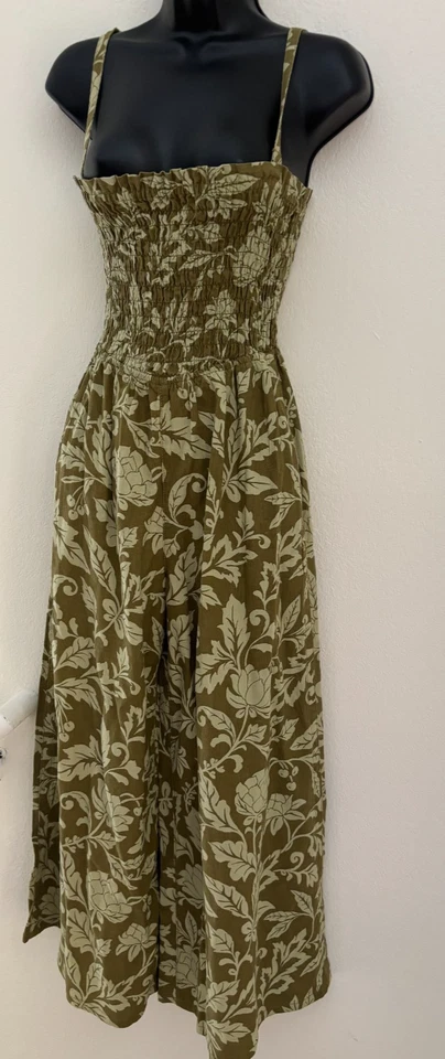 NWT Anthropologie Pilcro Pants Romper Size XS P Smocked Top Wide Leg Pockets - Image 2 of 4