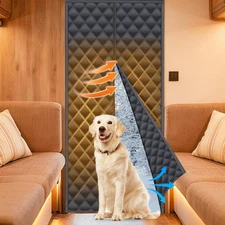 Magnetic RV Door Insulated Cover, Thermal Water-Resistant Curtain 33"x75"