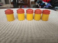 Lot of 5 Yellow and Red Kodak Metal Aluminum 35mm Film Can Canisters