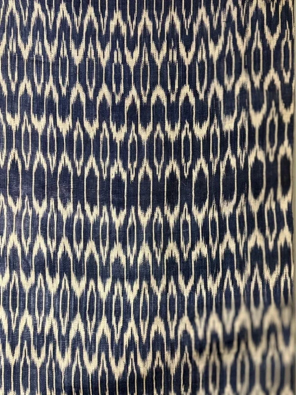 Rouleau de Tissu Style Ikat - Imprimé Bleu - 4 m - Dans l'esprit de Peter Dunha - Photo 3/4