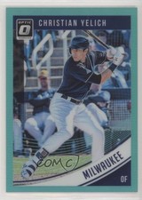 2018 Panini Donruss Optic Aqua Prizm 267/299 Christian Yelich #101 nu7