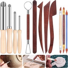 Glarks 12pcs Modellierung Clay Sculpting Tools Kit, beinhaltet 4-Stile runde