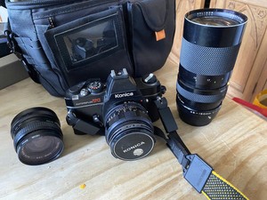 Konica Autoreflex TC 35mm SLR Film Camera + Hexanon AR Lenses, 50mm