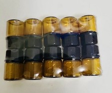 10 New Essential Oil Bottles Honey Amber Glass W/Plastic Drop Top New