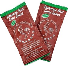  Free Duty Tax Sriracha Hot Chili Sauce Packets, On-The-Go Packet, 7 Gram P