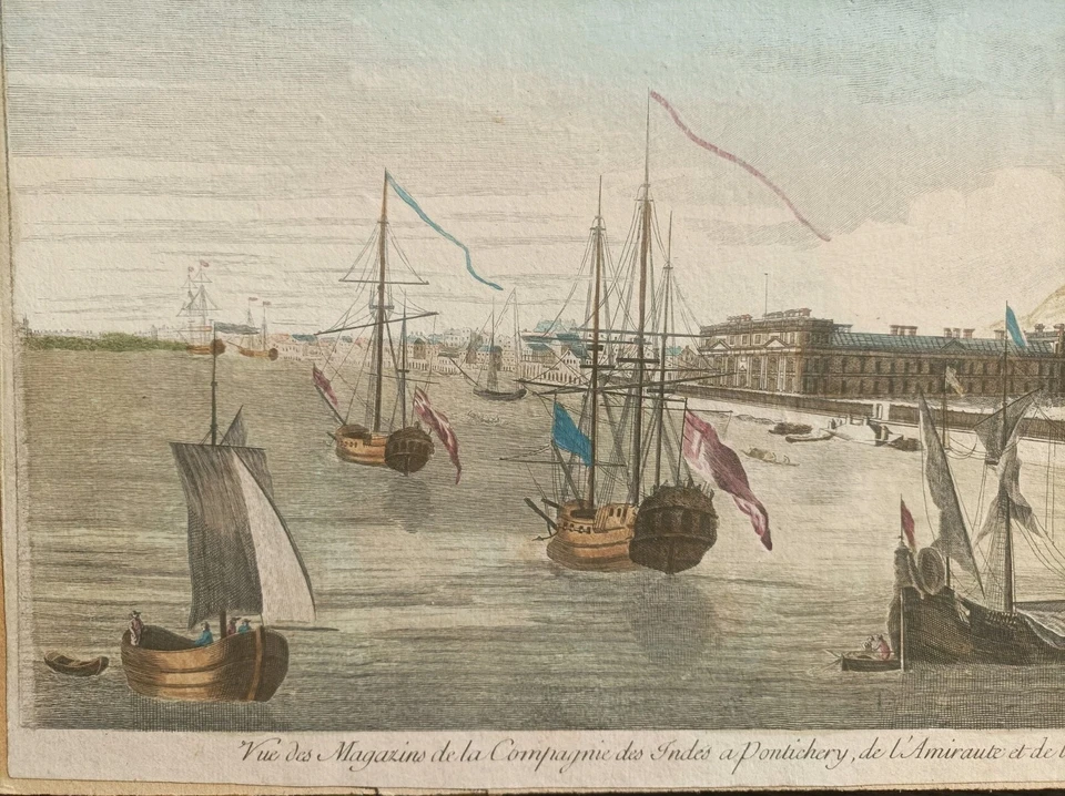 VUE D'OPTIQUE MAGASINS DE LA COMPAGNIE DES INDES PONDICHERY AMIRAUTÉ MARINE - Photo 3/4