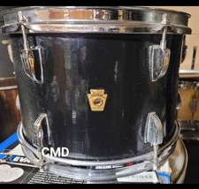VINTAGE LUDWIG PRE SERIAL  1960s 12" TOM DRUM PLAYERS 3 PLY BLACK COB RIMS 1961