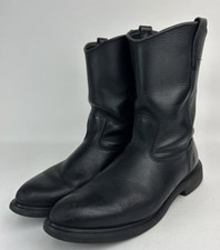 Red Wing Pecos Boots 1125 Mens Black Leather Slip On Soft Toe Made In USA 14 D