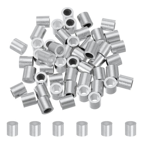 50Pcs Aluminum Crimping Loops 3/16\" for Cable and Rope, Round - Picture 1 of 6