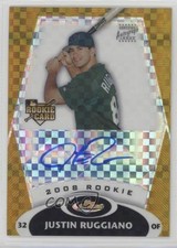 2008 Topps Finest Rookie Auto Gold X-Fractor 7/25 Justin Ruggiano #166 Auto 0af