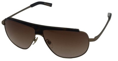 John Varvatos Mens Gold Metal Rectangle Aviator Sunglass Gradient Lens  V754