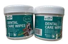 Lot of 2 SmileDenX Pet Dog Dental Care Wipes - 2 x 50 Count - Ex: 10/28