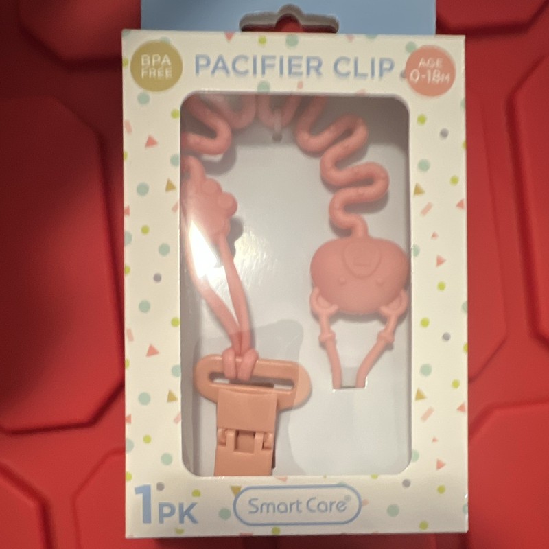 Smart Care BPA-Free Pacifier Clip, Pink, 1 Pack, Age 0-18 Months