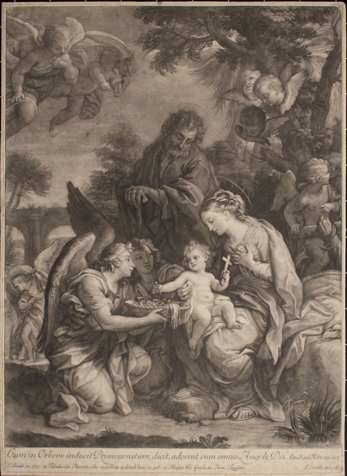 John Smith nach Carlo Maratti Cum in Orbem Heilige Familie Mezzotinto 1707 - Bild 4 von 4