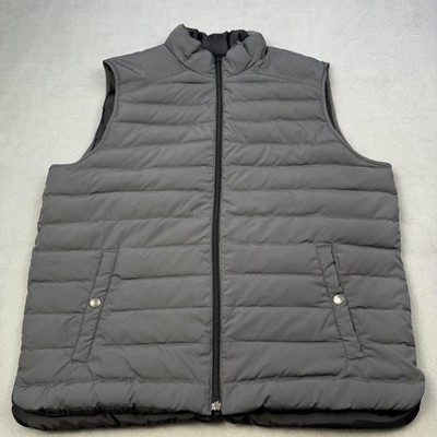 J.Crew Vest Mens Large Gray Down Puffer Full Zip Authentic Outerwear 06418