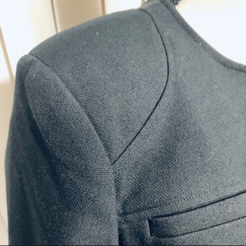 NEW H&M Black & Navy Color Block Professional Jacket with Gold Buttons, Size 6 - Picture 10 of 10