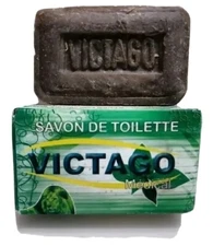 3× African  Herbal Black SOAP Natural Bar Victago Organic Raw Acne 4oz 3 Packs
