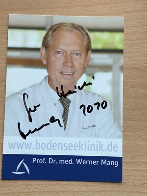 Prof. Dr. med. Werner Mang - autograph card original signed - #S8380