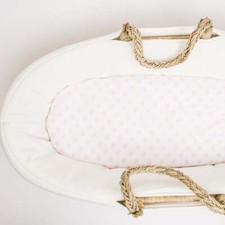 Pink Polka Dot Bassinet Sheet - 100 Cotton Baby Bedding Sheet for Girl Nursery