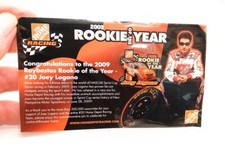 Joey Logano #20 Home Depot Raybestos Rookie of the Year Pin on Card NRFP 2009