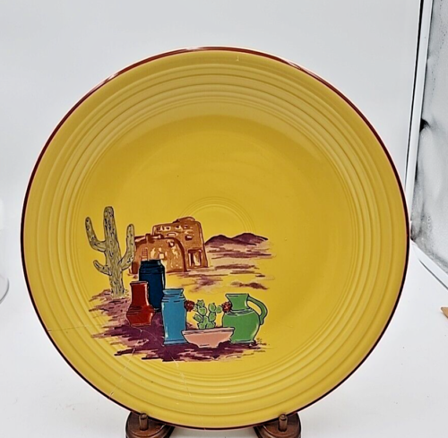 11 inch Fiesta Fiestacana Plate Betty Crocker Has been Repaired As Is See Pics