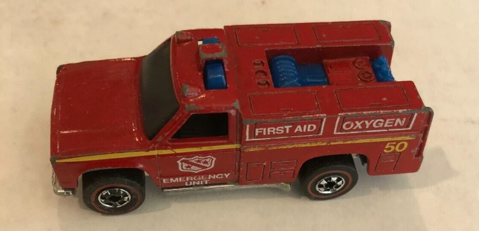 Hot Wheels Redline Emergency Unit 50 Red Fire Truck 1974 Mattel Hong Kong - Image 1 of 1