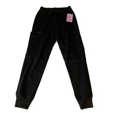 Landau Cargo Jogger Scrub Pants Mens Size S Tall Black Proflex Zip Fly