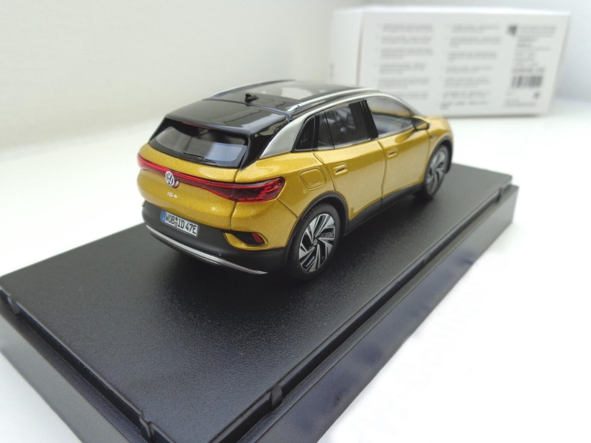 Miniature 1/43 Volkswagen ID.4 X SUV Électrique - Diecast Jaune/Rouge - NEUF