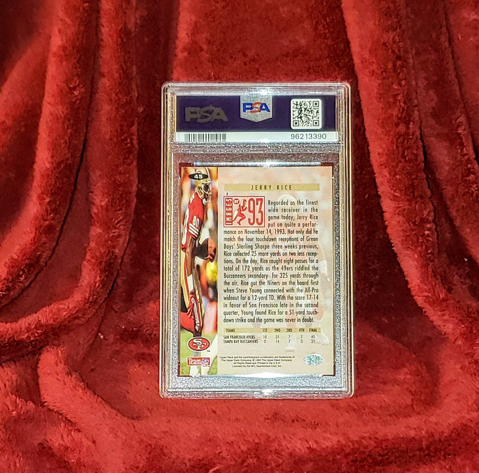 JERRY RICE 1994 COLLECTOR'S CHOICE #45 SF 49ERS HOF 93' IMAGES PSA 10 🔥 GEM MT  view 2