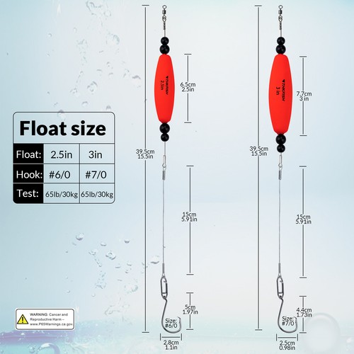 3" 4pcs Catfish-Rig-for-Bank-Fishing-Catfishing-Tackle-Floats-with-Rattler - Picture 6 of 8