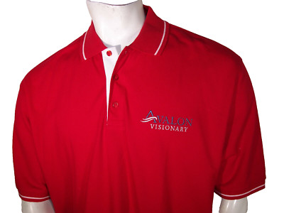 New Hakro XXL Red Cotton Polo/Golf Shirt Avalon Visionary Logo