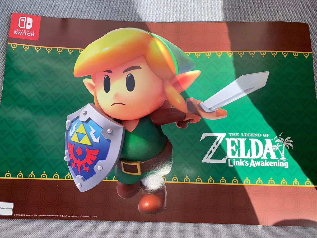 THE LEGEND OF ZELDA LINKS AWAKENING SWITCH GAMESTOP 2 SIDED POSTER 11X17