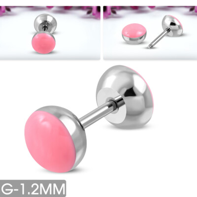 Edelstahl Piercing Fake Plug Tunnel G-1.2mm Einzel-Ohrstecker y-qfx121