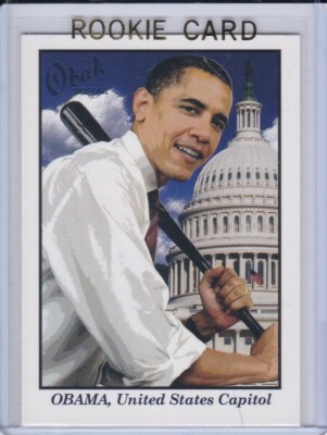 Obama Rookie Card BARACK OBAMA ROOKIE CARD Baseball President UNITED STATES CAPITOL 2009 ...