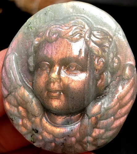 35g Girl carving Labradorite natural crystal Hand Carved Healing q962 - Picture 3 of 5