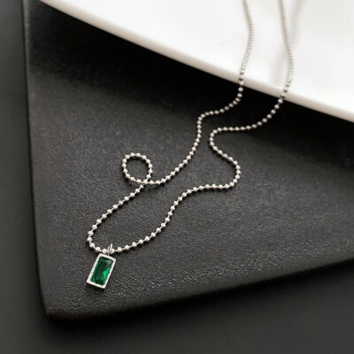Woman 18K Gold Plated Stainless Steel Simulated Green CZ  display picture 1