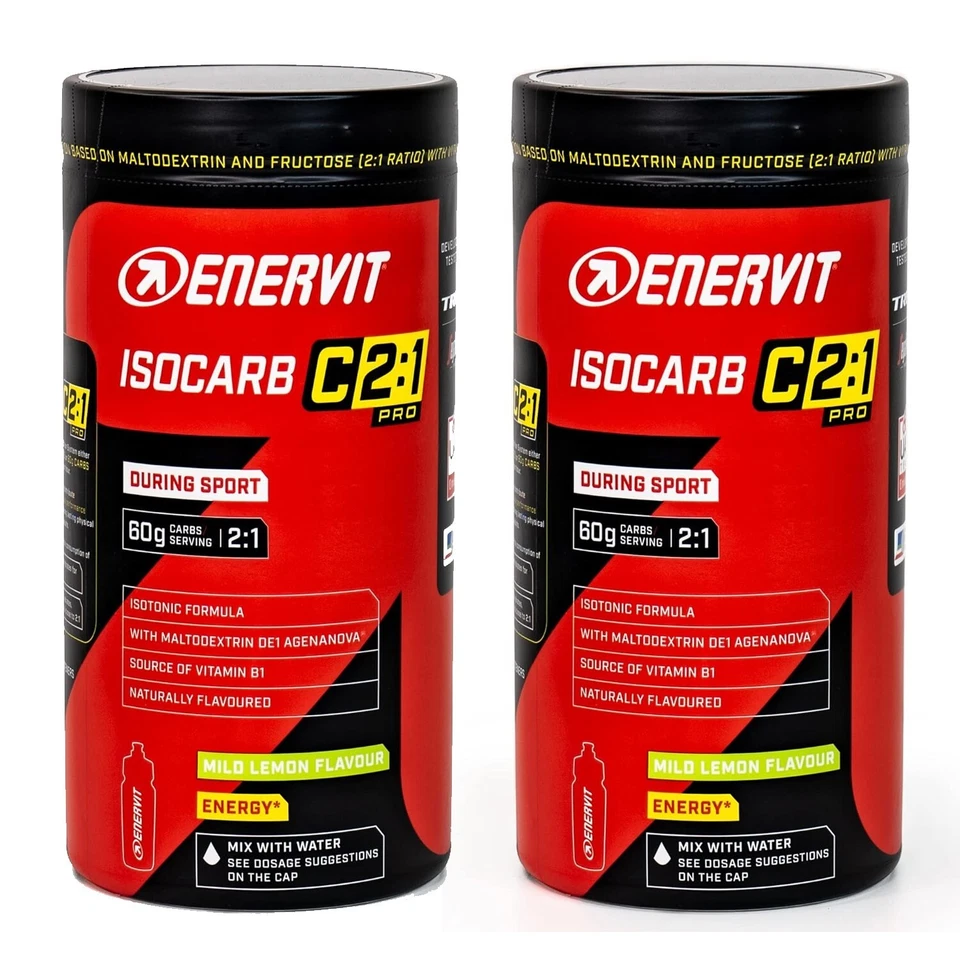 Enervit Isocarb C2:1 Pro Gusto Mild Lemon 2 Barattoli da 650g Bevanda Energetica